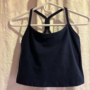 Beyond Yoga Nocturnal Navy Spacedye Slim Racerback Cropped Tank